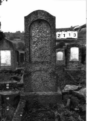Grabstein 2113 (Index: 100097052) Maße HxBxT: 162x51x22 cm: Grabstein 2113
