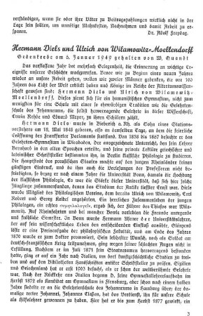 Hermann Diels und Ulrich von Wilamowitz-Moellendorff