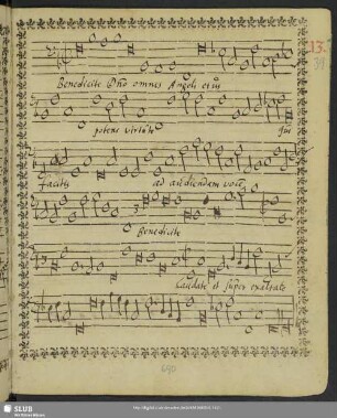 [Agostino Agazzari:] Benedicite Dominum omnes angeli ejus