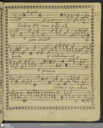 [Agostino Agazzari:] Benedicite Dominum omnes angeli ejus