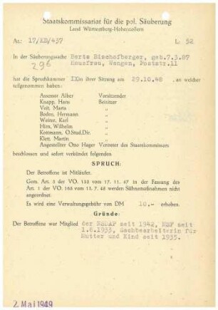 Bischofberger, Berta