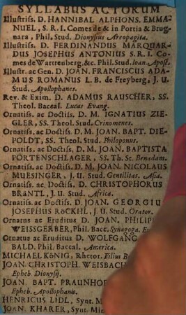 [...] S. Dionysii Areopagitae de B. V. Maria propositum in scena : cum Dom. Godefridius Amadeus Josephus Comes in Rheinstein et Tattenbach ... praefectus promulgaretur Ingolstadii