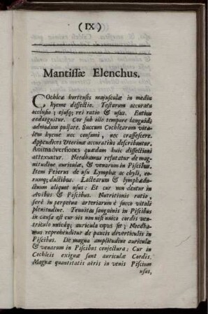 Mantiffæ Elenchus.