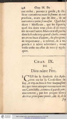 CHAP. IX. DE Dieu nôtre Pere.
