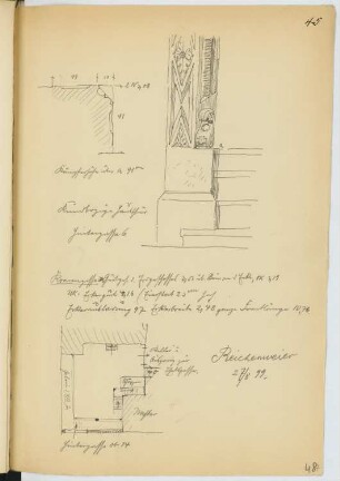 Wohnhaus Hintergasse, Reichenweier: Details (aus: Skizzen- und Fotoalbum 16)