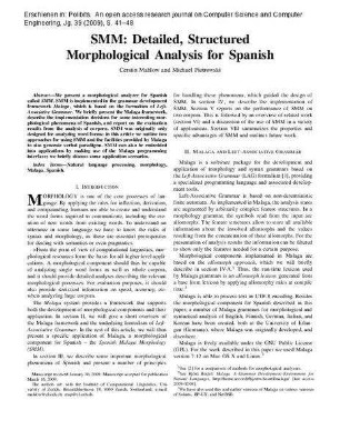 SMM: Detailed, Structured Morphological Analysis for Spanish