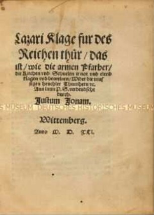 Lazari Klage vor des Reichen Tür