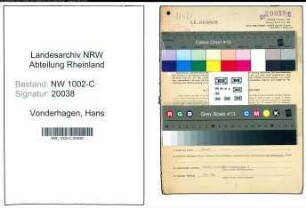 Entnazifizierung Hans Vonderhagen, geb. 18.12.1912 (Ingenieur)