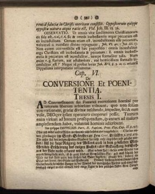 Cap. VI. De Conversione Et Poenitentia.