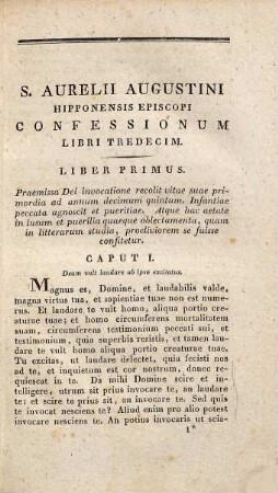 Sancti Aurelii Augustini Hipponensis episcopi Confessionum libri tredecim