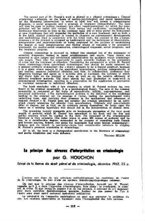 552-553, Le principe des niveaux d'interprétation en criminologie, par G. Houchon