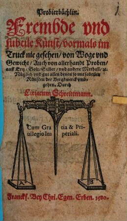 Probierbüchlin (von Wage und Gewicht)