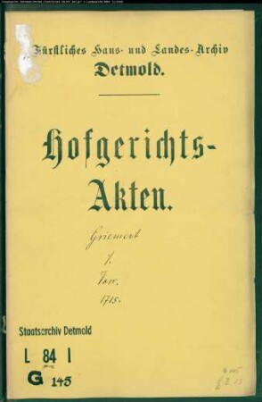 Griemert, Kord Henrich zu Wellentrup gegen Johann Voss' Witwe zu Wellentrup - Verpfändete Länderei