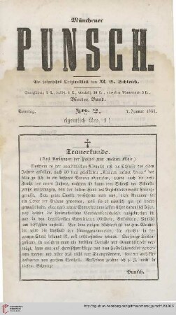 Nro. 2 eigentlich Nro.1! (7. Januar 1851)