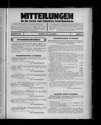 Jahrgang 1931, Hamburg, den 1. November, Nummer 44
