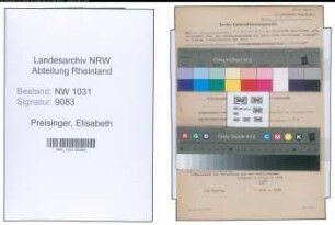 Entnazifizierung Elisabeth Preisinger , geb. 14.09.1903 ()