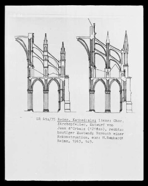 Entwurf für die Strebepfeiler am Chor der Kathedrale Notre Dame zu Reims