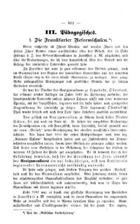 Die Frankfurter Reformschulen : Pädagogisches