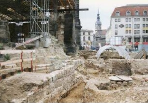 Dresden-Altstadt Altmarkt. Ausgrabungen, aufgenommen 1995