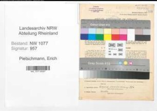 Entnazifizierung Erich Pietschmann , geb. 03.12.1912 (Polizist)