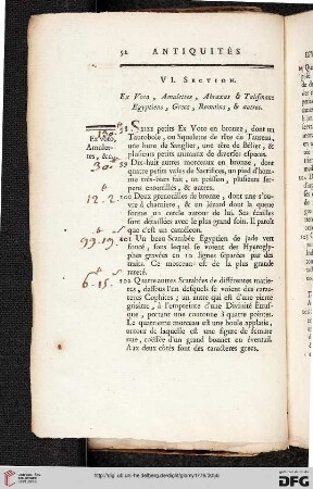 VI. Section: Ex voto, amulettes, abraxax & talismans egyptiens, grecs, romains, & autres