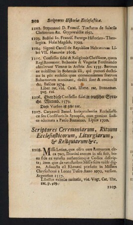 202-234, Scriptores Ceremoniarum, Rituum Ecclesiasticorum, Liturgiarum & Reliquiarum &c. - Scriptores Historiae Politicae