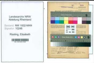 Entnazifizierung Elisabeth Rissling , geb. 17.12.1892 (Verw.Angest.)