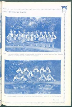 Notas gráficas de Galicia : Vigo. - [Retratos de grupo de dos coros vigueses]