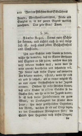 Fünfte Regel. Lernet eure Schüler kennen, und richtet euch so viel möglich ist, nach eines jeden Beschaffenheit und Umstände
