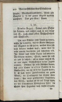 Fünfte Regel. Lernet eure Schüler kennen, und richtet euch so viel möglich ist, nach eines jeden Beschaffenheit und Umstände