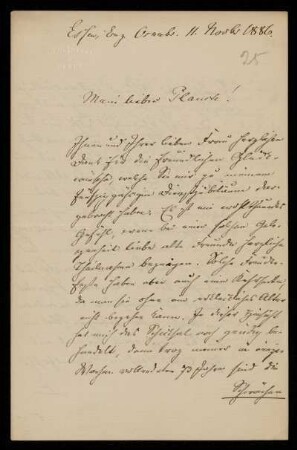 Brief von Gustav Ludwig Meyer an Gottlieb Planck, Bad Essen, 11.11.1886
