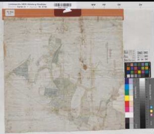 Schweicheln (Hiddenhausen) Gemeinheit Falkendiek 1794 200 Ruten = 14,8 cm 46 x 48,5 kol. Zeichnung H. G. Pohlmeyer Spez.Verz. Markenkarten II Nr. 7