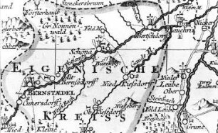 Ostritz-Leuba. Oberlausitzkarte, Schenk, 1759