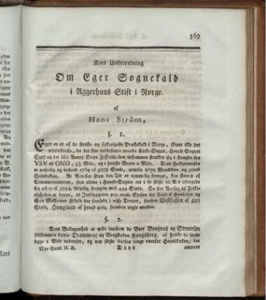 Kort Underretning Om Eger Sognefald i Aggerhuus Stift i Norge ...