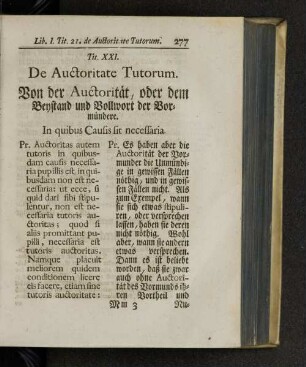 Tit. XXI. De auctoritate tutorum.