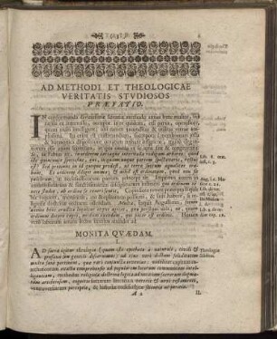 Ad Methodi Et Theologicae Veritatis Studiosos Præfatio.