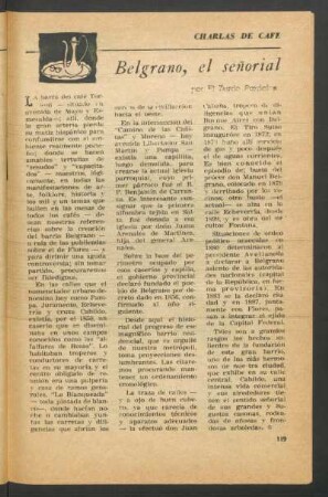 Belgrano, el señoral : Charlas de café