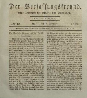 № 12. Cassel, den 11. Februar 1832.