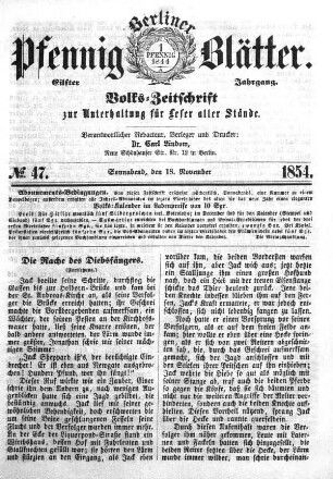 Nr. 47, Sonnabend, den 18. November