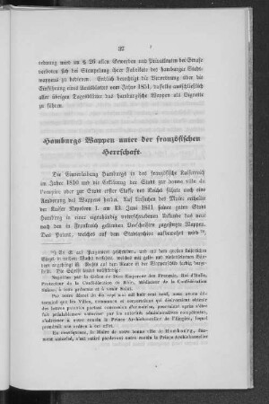 Hamburgs Wappen unter der französischen Herrschaft.