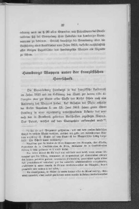 Hamburgs Wappen unter der französischen Herrschaft.