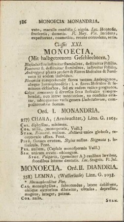 Classis XXI. Monoecia