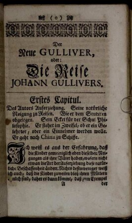 Der Neue Gulliver, oder: Die Reise Johann Gullivers.