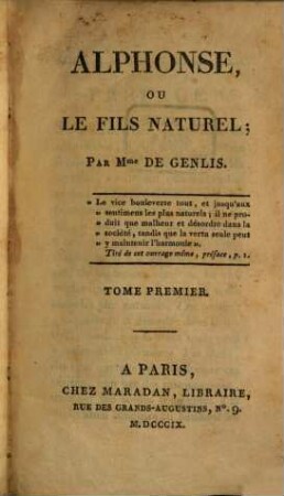 Alphonse, ou le fils naturel, 1