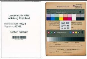 Entnazifizierung Friedrich Poetter, geb. 07.11.1891 (Kaufm.Angest.)