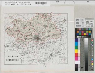 Dortmund (Landkreis) Kreiskarte mit Ämtergrenzen (1905) 1 : 80 000 31 x 39 farb. Druck Regierung Arnsberg Nr. 17748