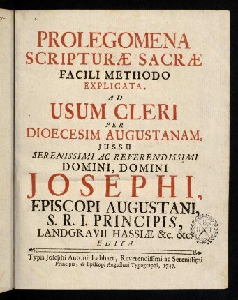 1r-388, Prolegomena Scripturae Sacrae ...