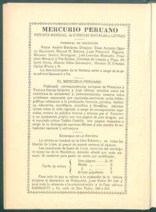 "Mercurio Peruano" - [Pie de imprenta]