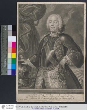 Maurice Comte De Saxe. Marechal de France. Chev.er des ordres du Roy, General de l'Armèe du Roy en Flandres
