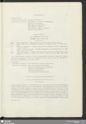 V. Stratigraphische Ergebnisse